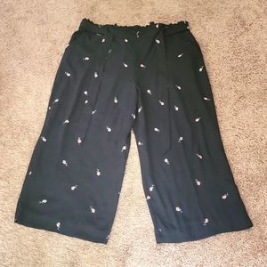 Casual wide leg belted pants